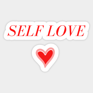 Self love | Self love quote | pink and red heart Sticker